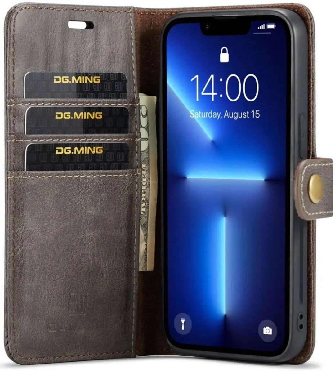 DG.MING iPhone 14 Pro Hoesje 2-in-1 Book Case