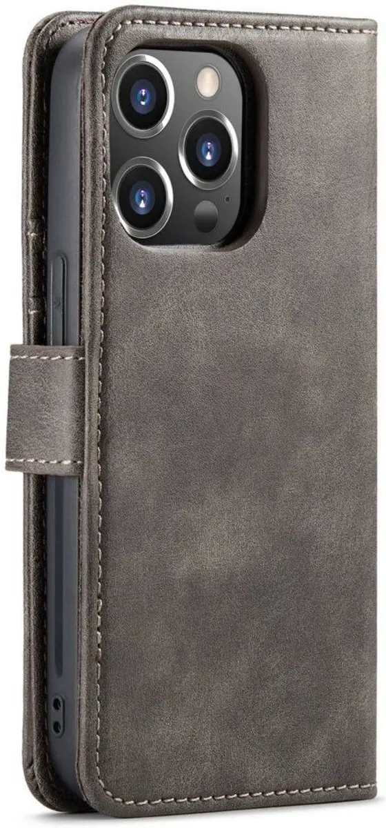 DG.MING iPhone 14 Pro Hoesje 2-in-1 Book Case - Grijs