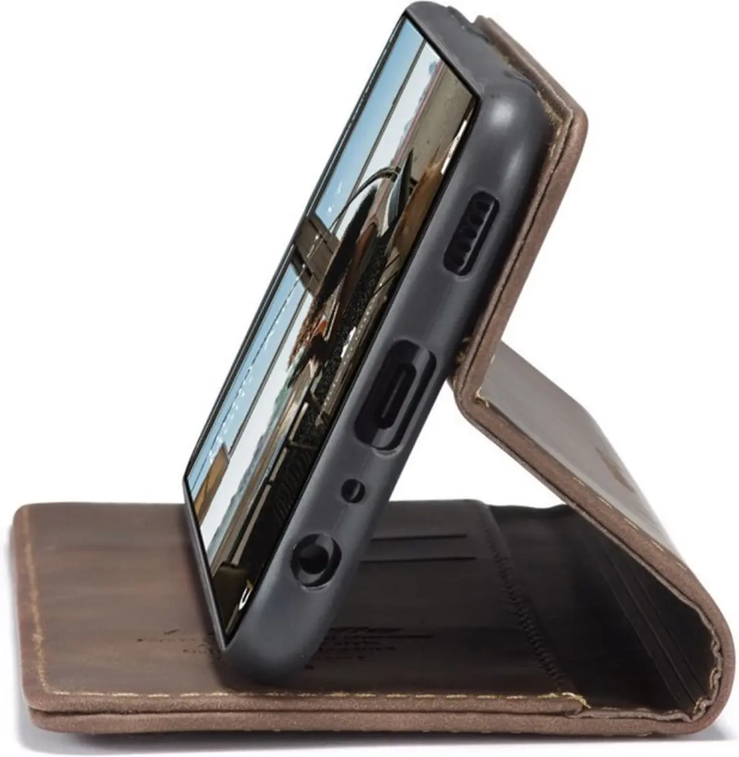 Caseme 013 Book Case Hoesje Samsung Galaxy A72 - Donkerbruin - afbeelding 6 van 6