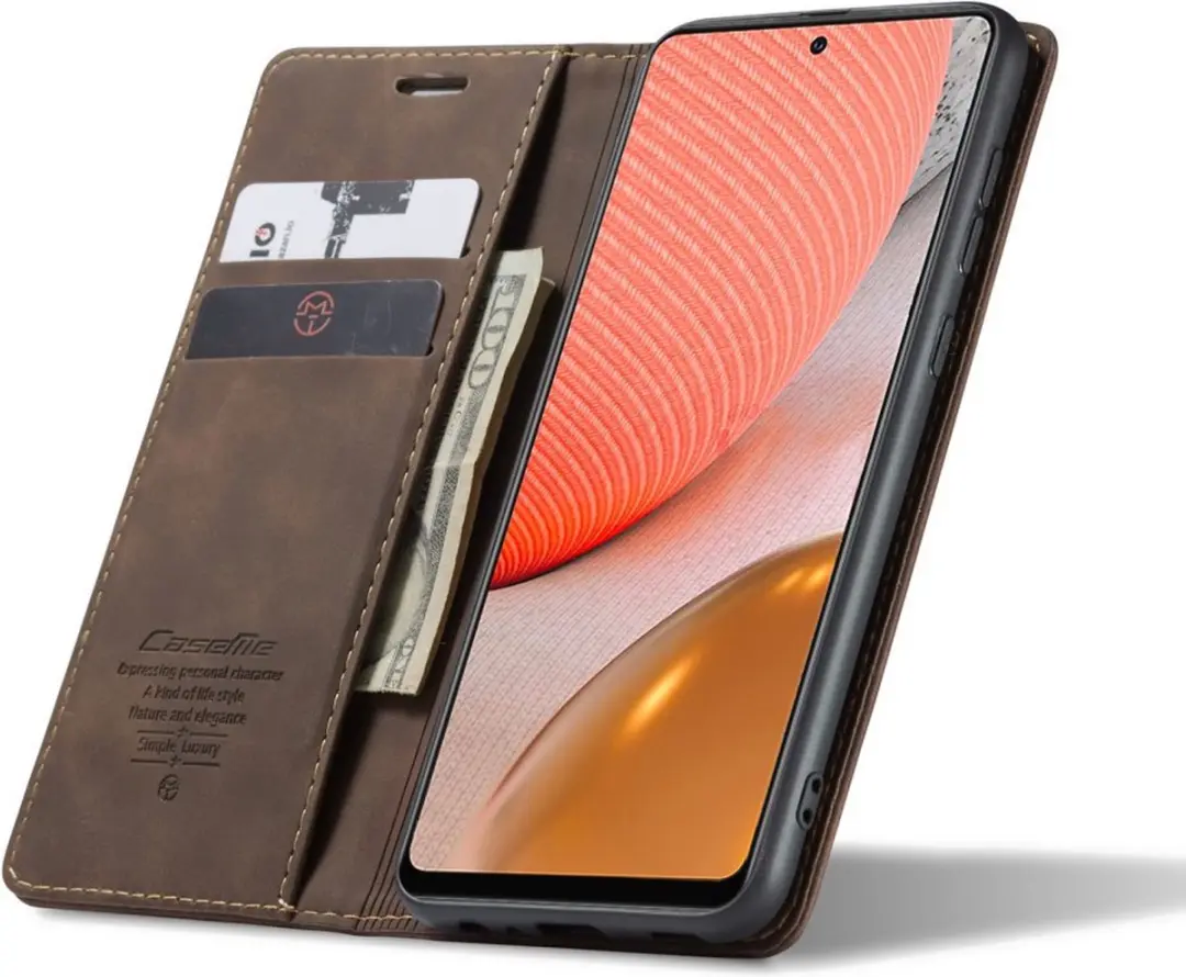 Caseme 013 Book Case Hoesje Samsung Galaxy A72 - Donkerbruin