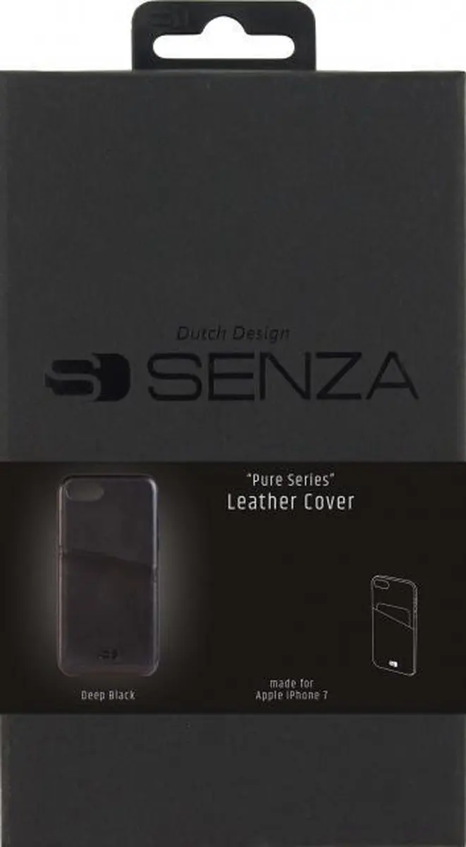Senza Pure Cardslot iPhone 6/6s Hoesje - Echt Leer - Deep Black