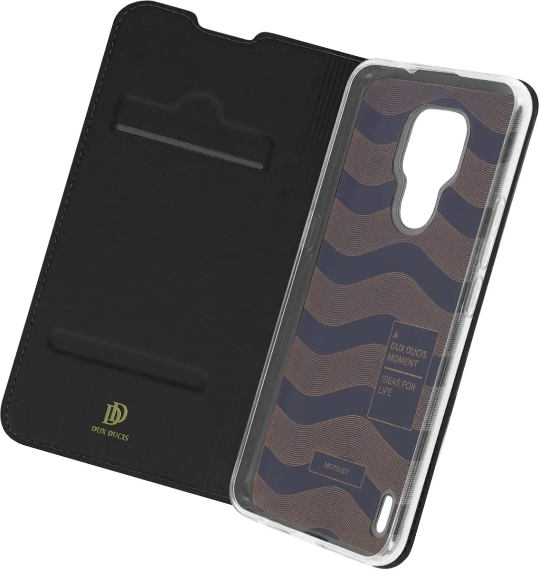 Dux Ducis Skin Pro Moto E7 MotoE705489501 Hoesje - Zwart