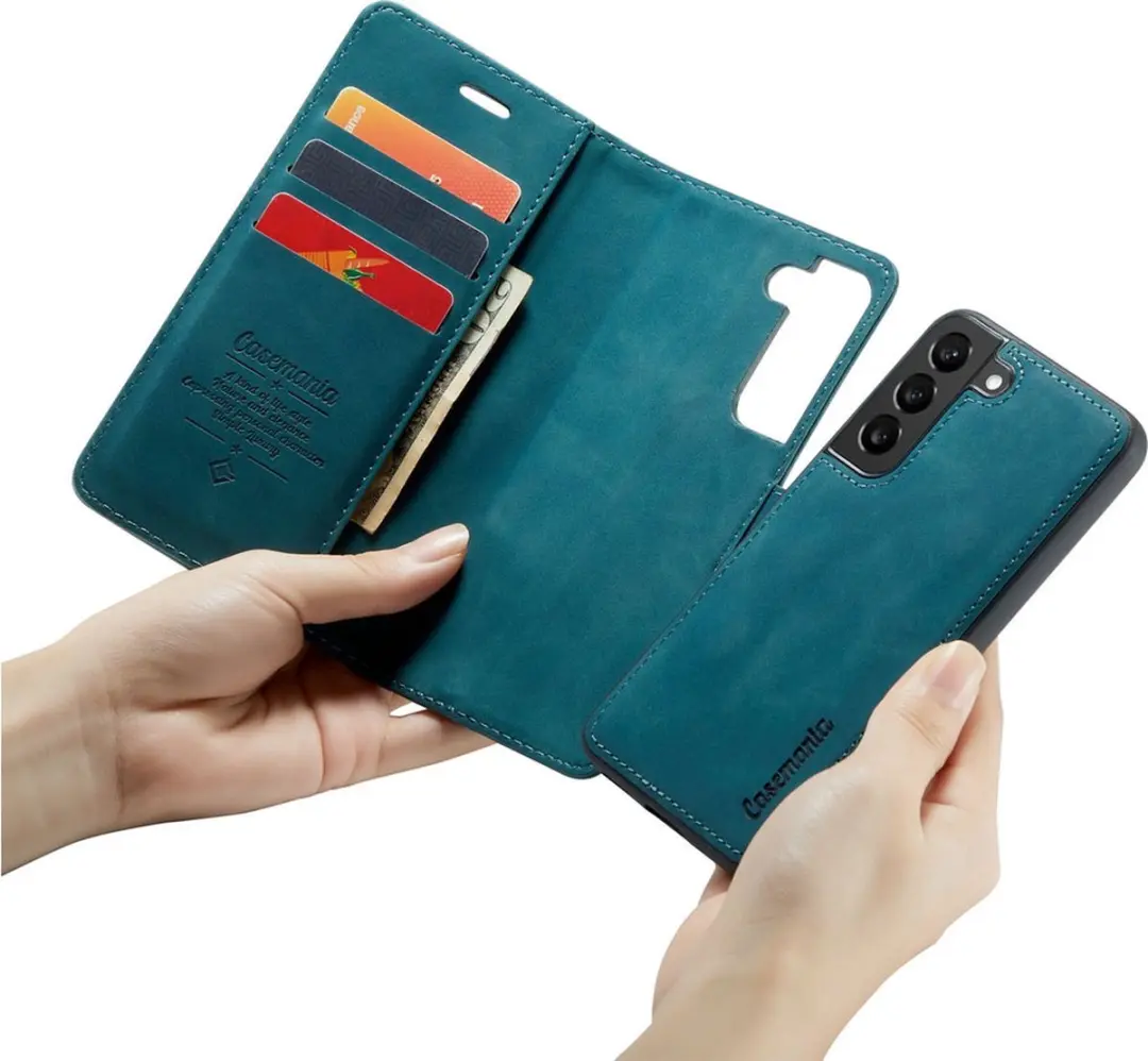 Caseme Samsung Galaxy S23 Hoesje - Groen Kunstleer
