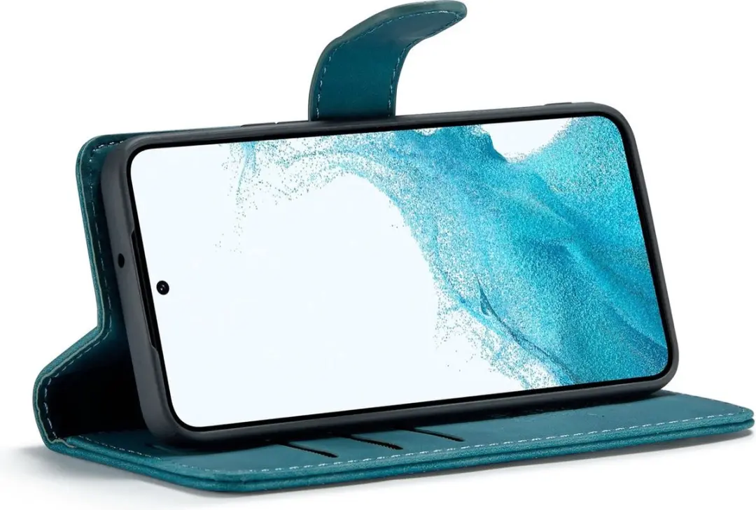 Caseme Samsung Galaxy S23 Hoesje - Groen Kunstleer