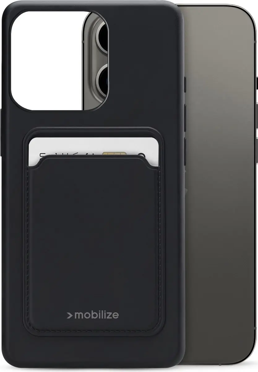 Mobilize Rubber Gelly Card iPhone 13 Pro Hoesje - Zwart - MOB-GCCMB-IPH13PRO