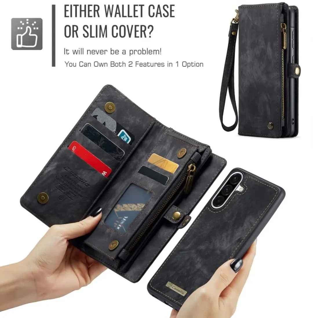 Caseme 008 Hoesje Samsung Galaxy A56 - 8 Pasjes - Zwart