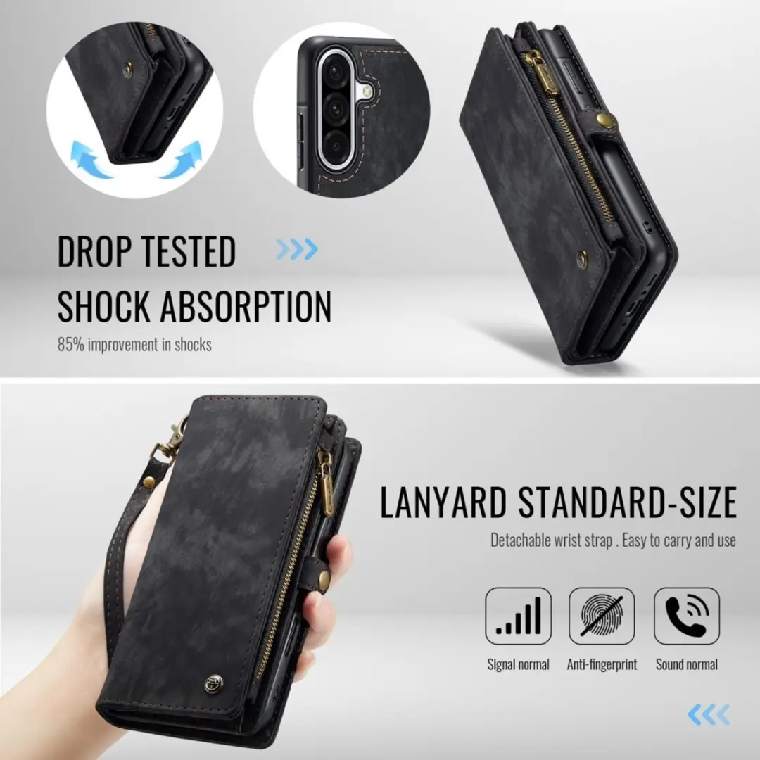 Caseme 008 Hoesje Samsung Galaxy A56 - 8 Pasjes - Zwart