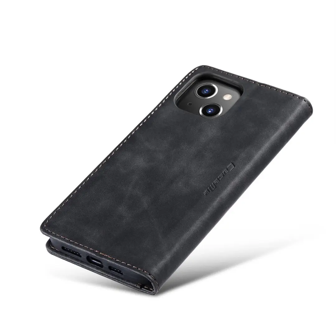 Caseme Bookcase iPhone 14 Hoesje - 2 Pasjes - Zwart