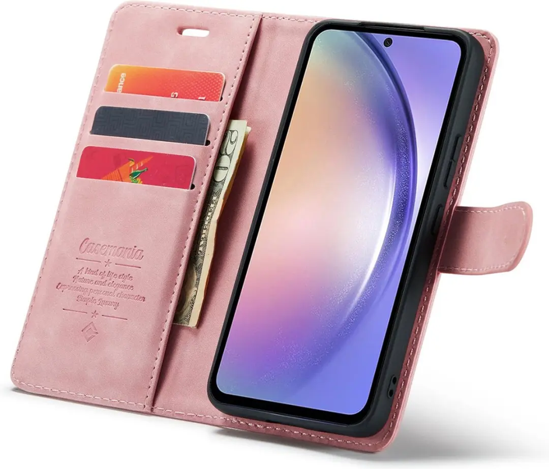 Caseme Google Pixel 8 Pro Bookcase Hoesje - Roze - 4 Pasjes