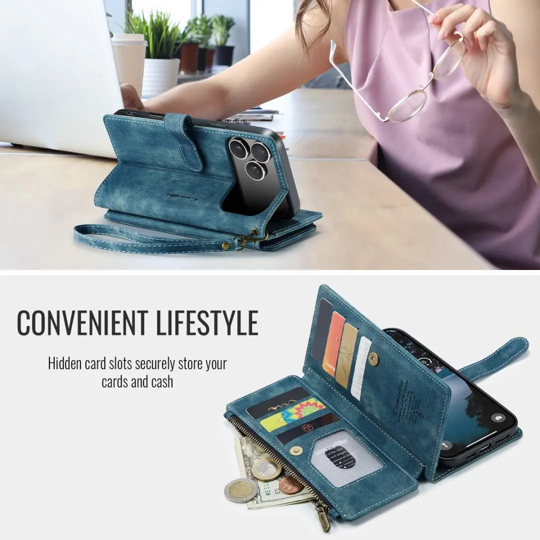 CaseMe C30 Book Case iPhone 17 Pro Max - Blauw