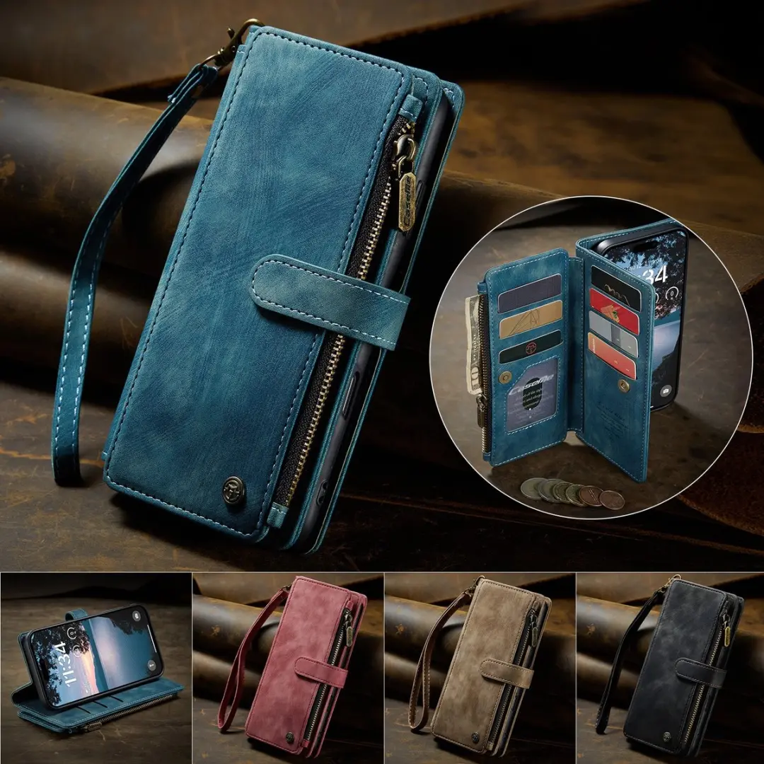 CaseMe C30 Book Case iPhone 17 Pro Max - Blauw - afbeelding 6 van 6