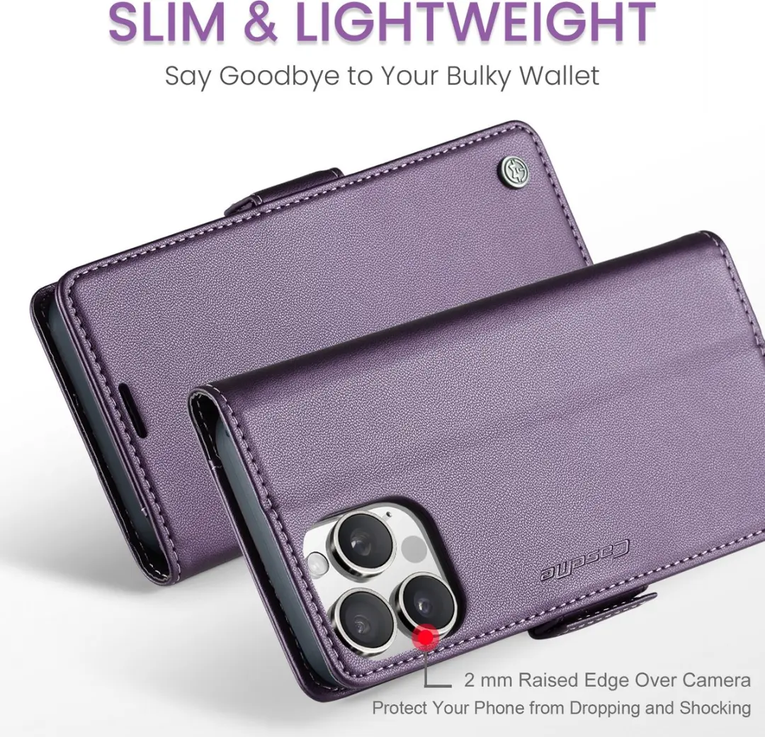 Caseme Wallet Case iPhone 16 Pro Max - Paars - afbeelding 6 van 6