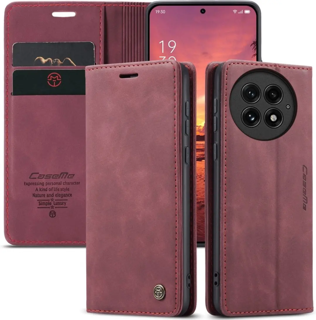 CaseMe Hoesje OnePlus 13 Book Case - Bordeaux