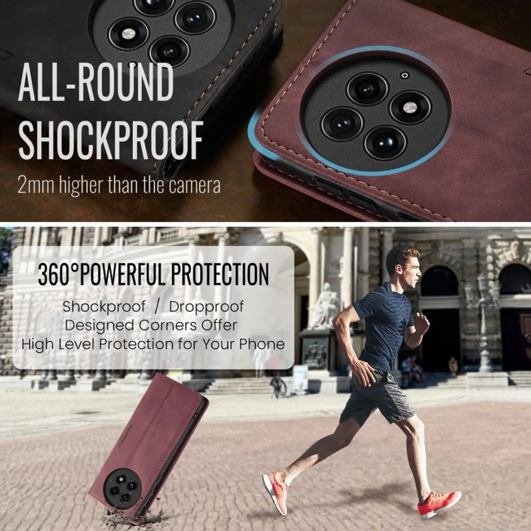 CaseMe Hoesje OnePlus 13 Book Case - Bordeaux - afbeelding 6 van 6