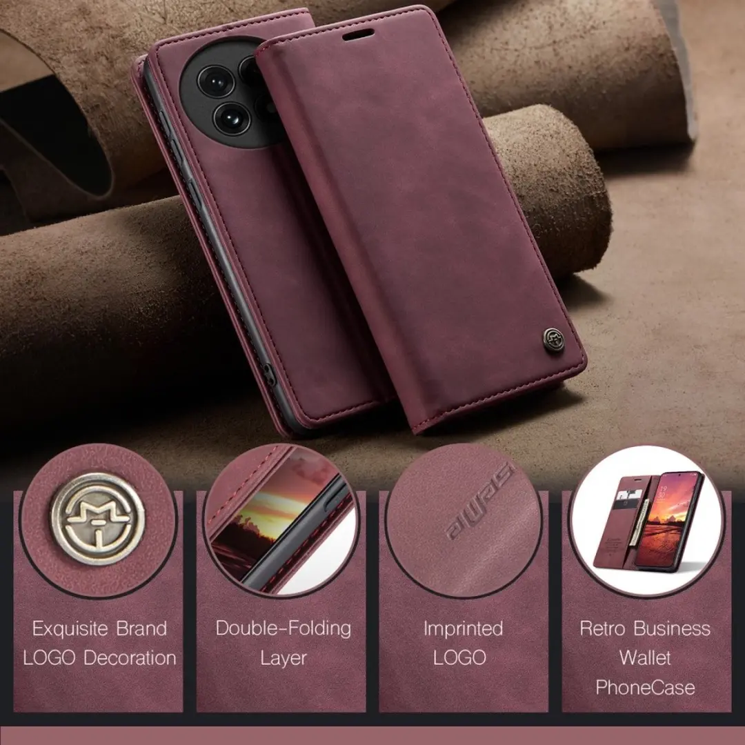CaseMe Hoesje OnePlus 13 Book Case - Bordeaux