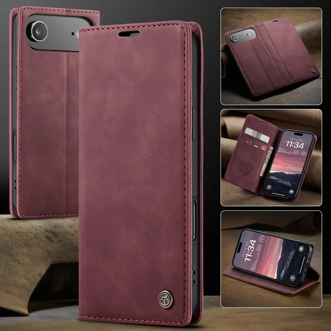 Caseme 013 Book Case Hoesje - iPhone Air - 2 Pasjes - Bordeaux