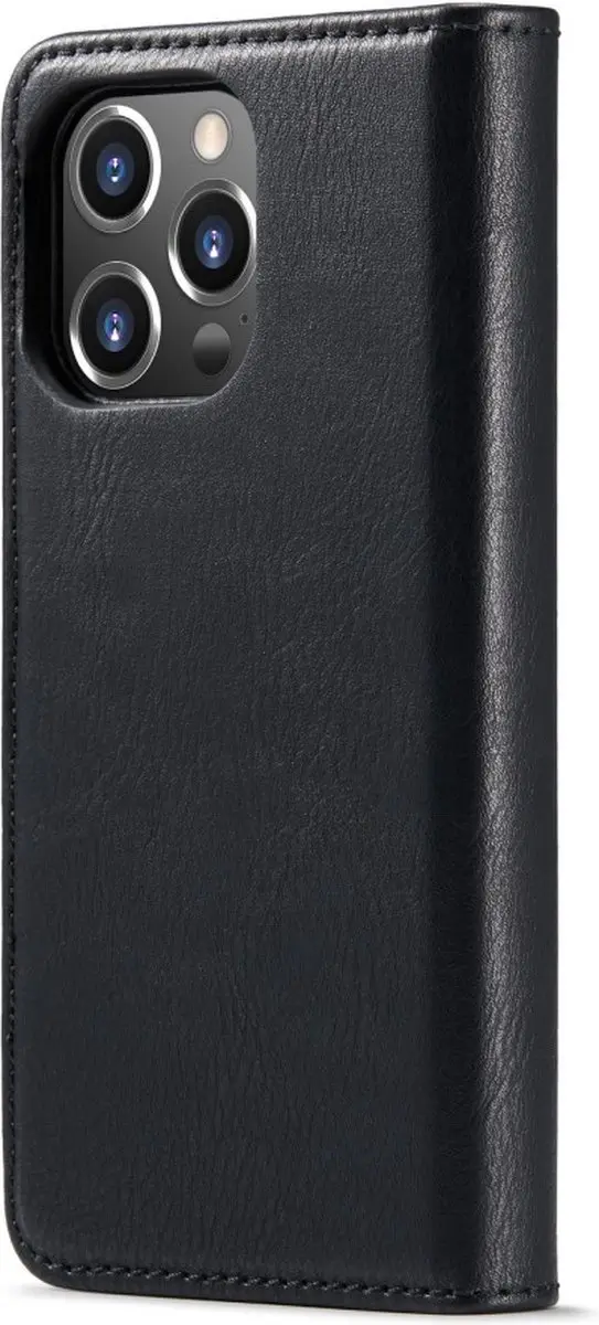 DG.MING iPhone 16 Pro Max Hoesje 2-in-1 Book Case - 3 Pasjes - Zwart