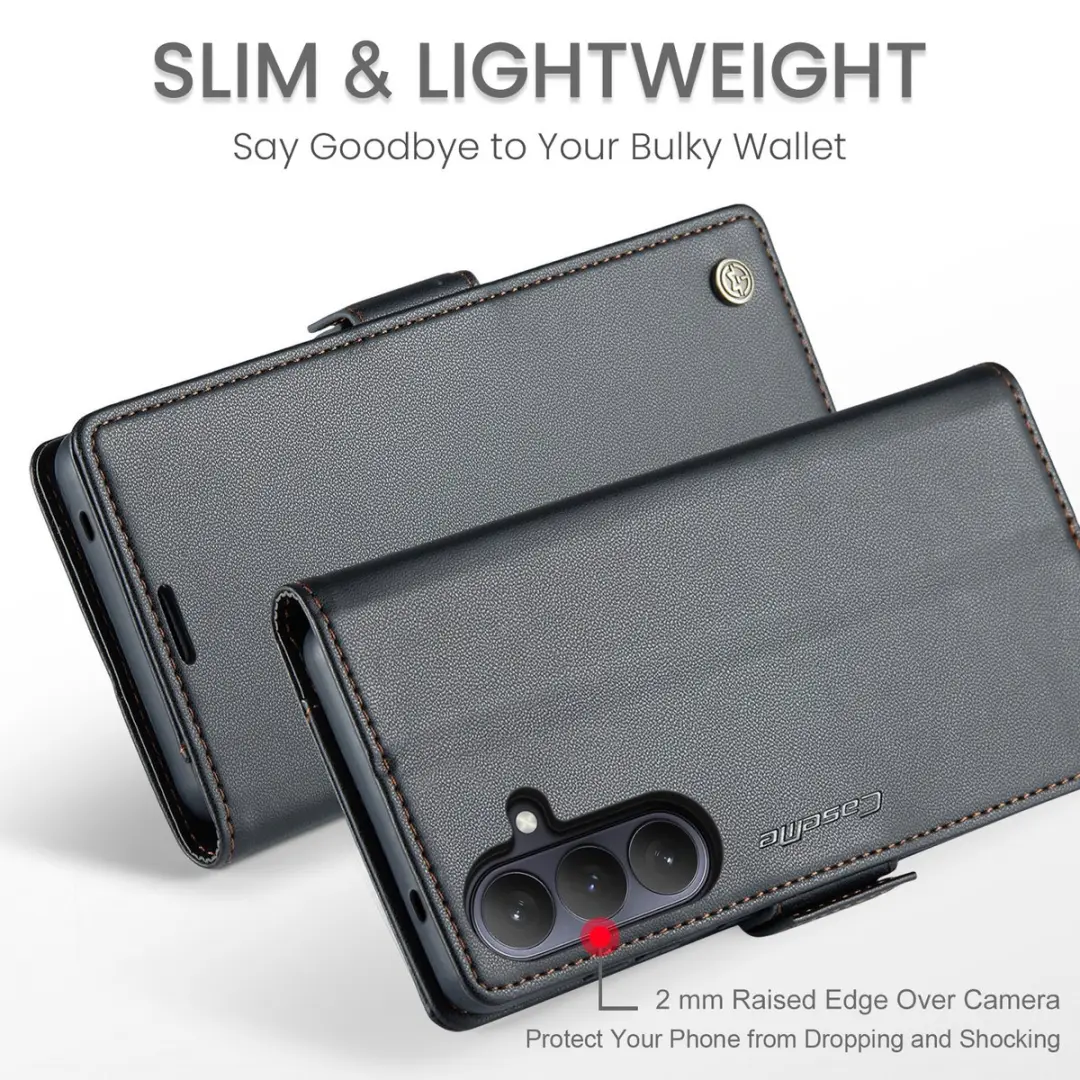 Caseme PU-leer Bookcase Hoes Samsung Galaxy S26 Plus - 3 Pasjes - Zwart
