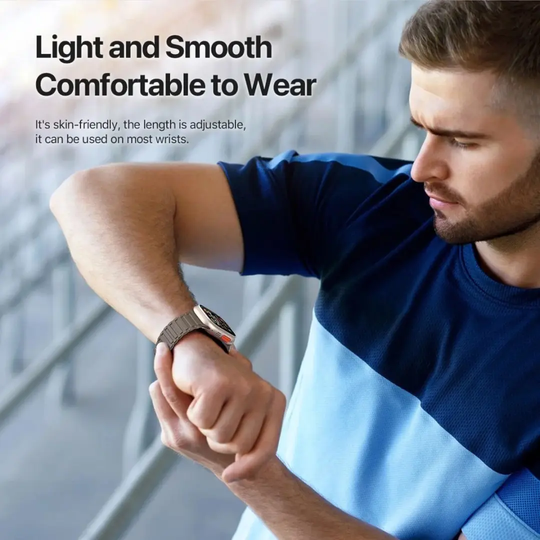 Dux Ducis Apple Watch Bandje - Siliconen Bruin/Grijs