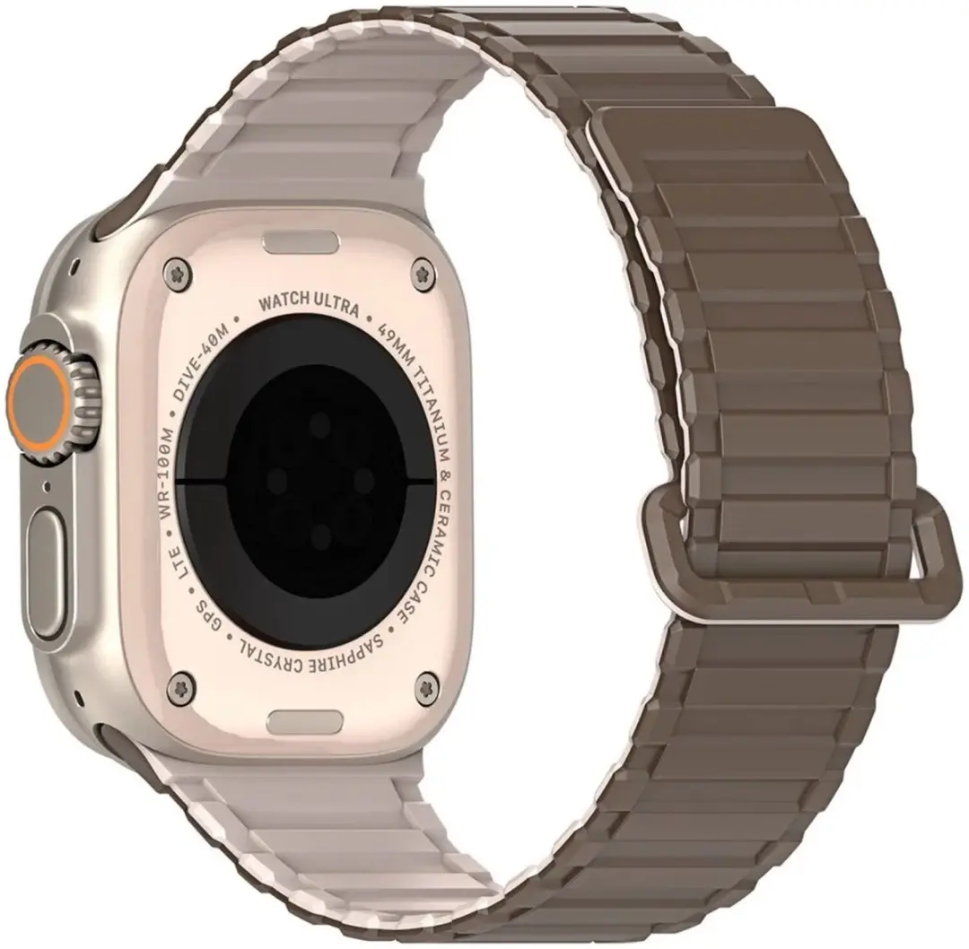 Dux Ducis Apple Watch Bandje - Siliconen Bruin/Grijs