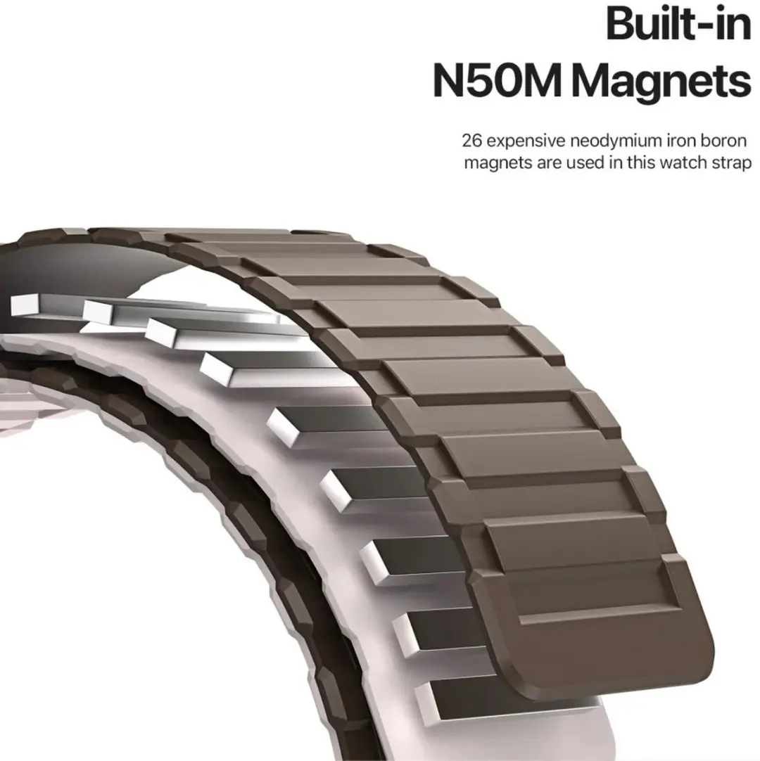 Dux Ducis Apple Watch Bandje - Siliconen Bruin/Grijs