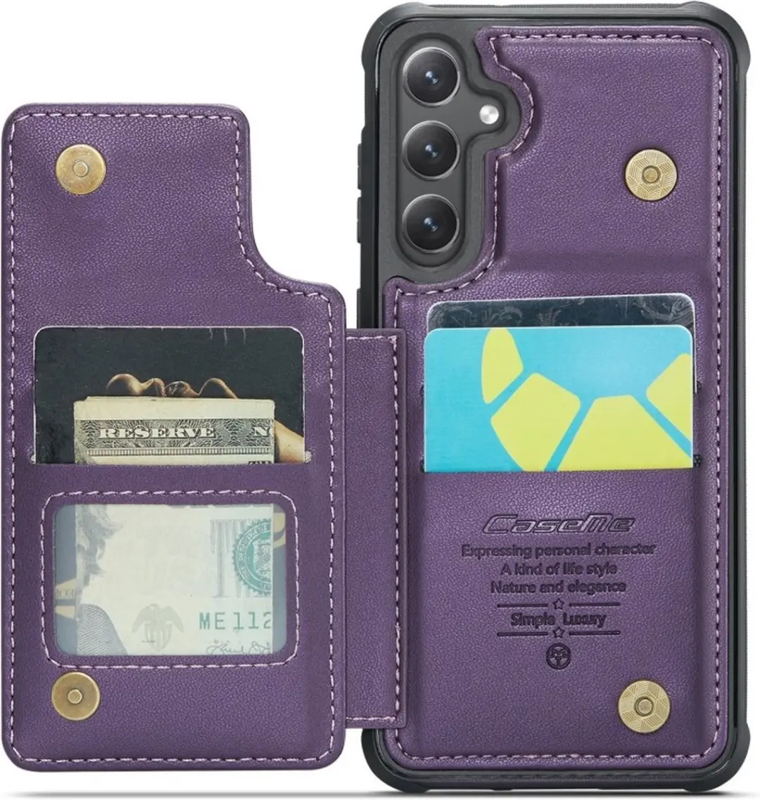 Caseme C22 Hoesje Samsung Galaxy S25 - Paars - 5 Pasjes