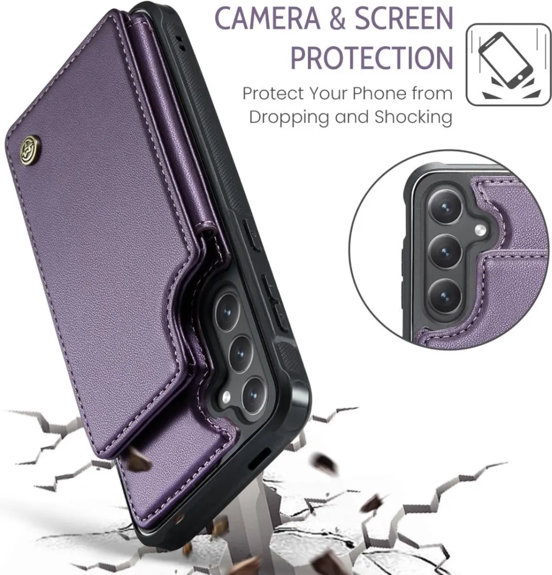 Caseme C22 Hoesje Samsung Galaxy S25 - Paars - 5 Pasjes