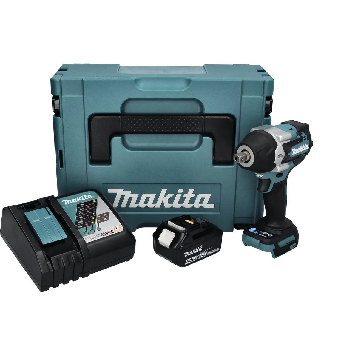 Makita DTW701RG1J Accu-slagmoersleutel 18V 700Nm - 1/2" XPT Borstelloos - 6.0Ah + Lader + Makpac - afbeelding 2 van 6