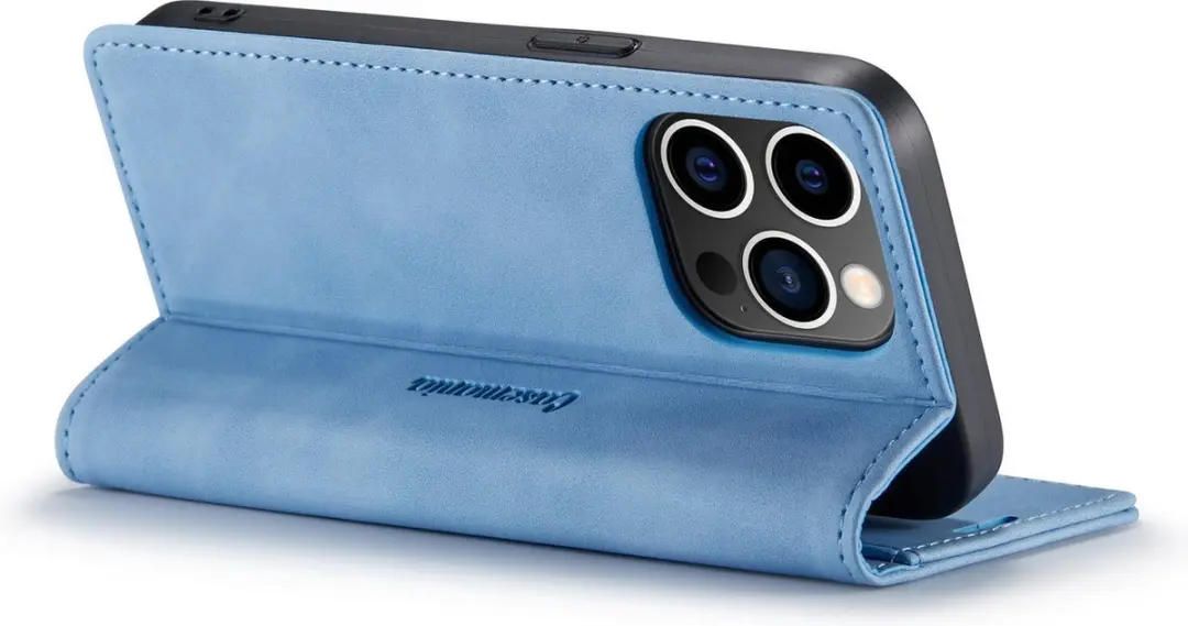 Caseme iPhone 14 Pro Max Bookcase Hoesje - Lichtblauw - afbeelding 6 van 6