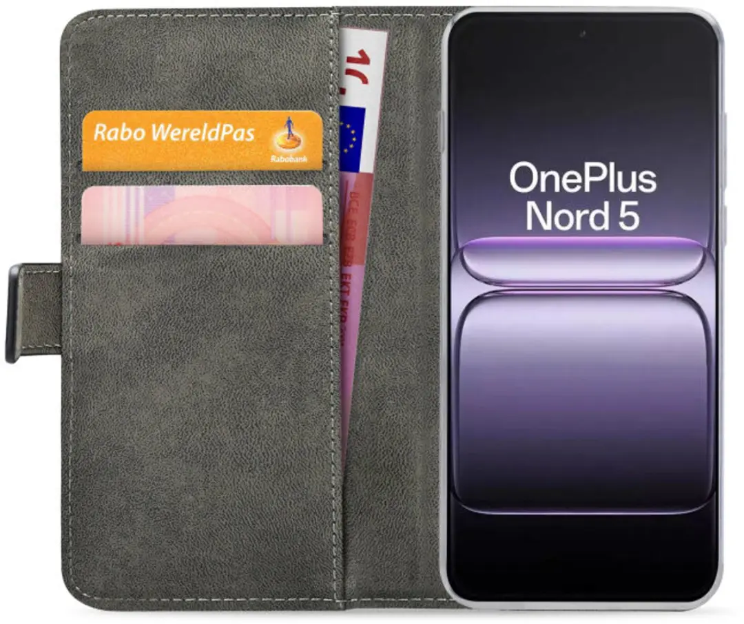 Mobilize Classic Gelly Bookcase OnePlus Nord 5 - Pasjeshouder Zwart