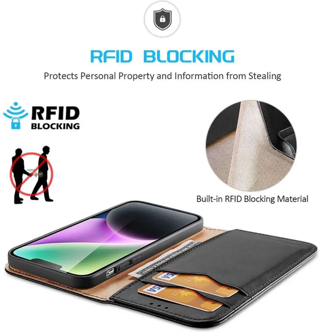 Dux Ducis Hivo Series iPhone 15 Plus Hoesje - 3 Pasjes - Zwart
