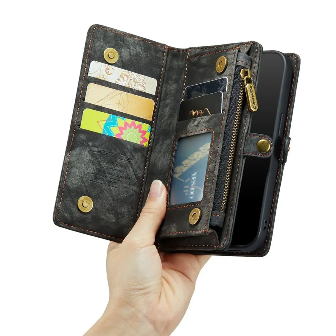 Caseme Vintage Portemonneehoesje iPhone 7/8/SE 2020/2022 - 8 Pasjes - Zwart
