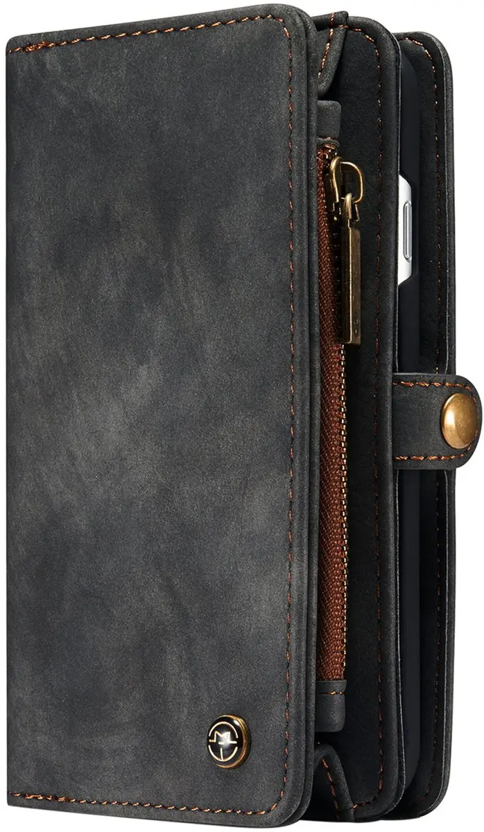 Caseme Vintage Portemonneehoesje iPhone 7/8/SE 2020/2022 - 8 Pasjes - Zwart