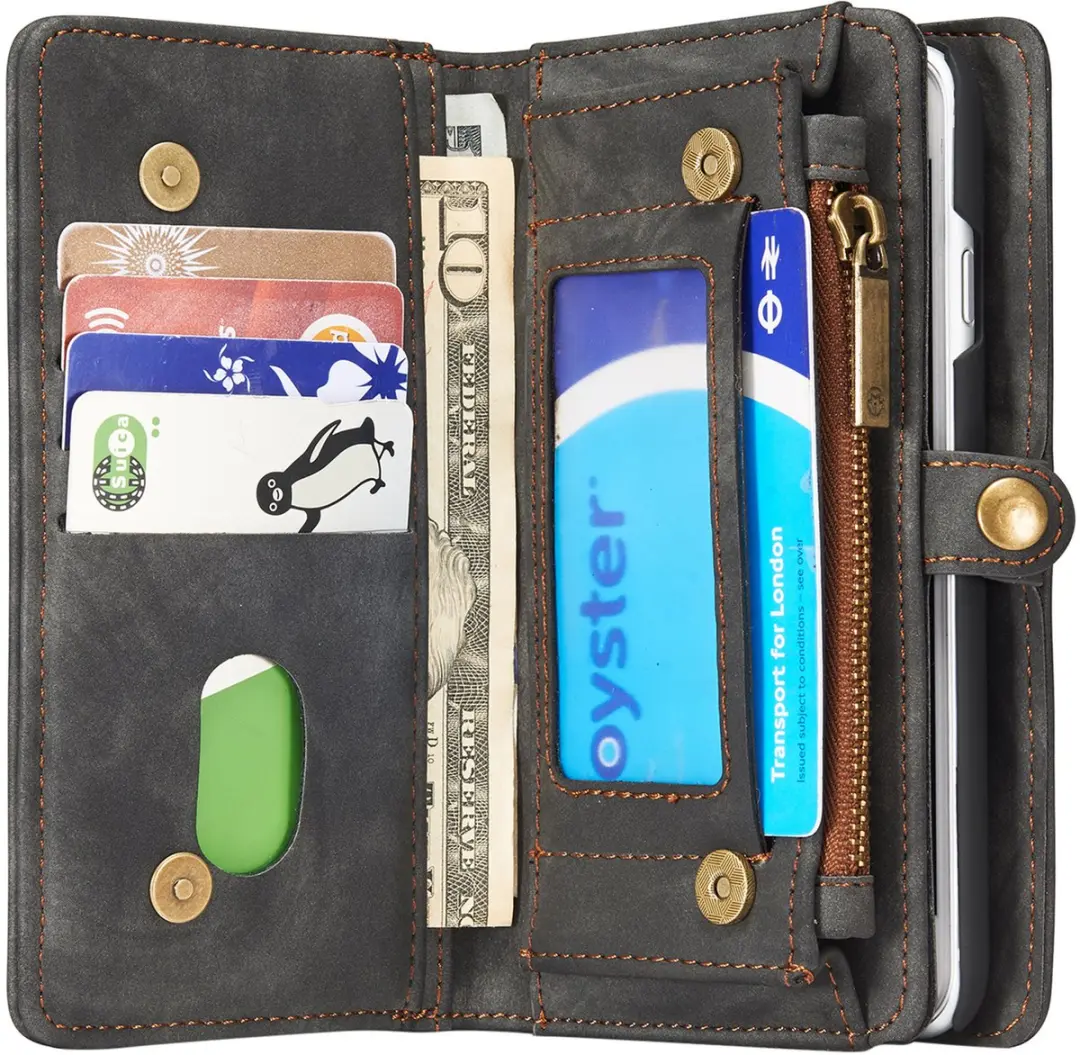 Caseme Vintage Portemonneehoesje iPhone 7/8/SE 2020/2022 - 8 Pasjes - Zwart
