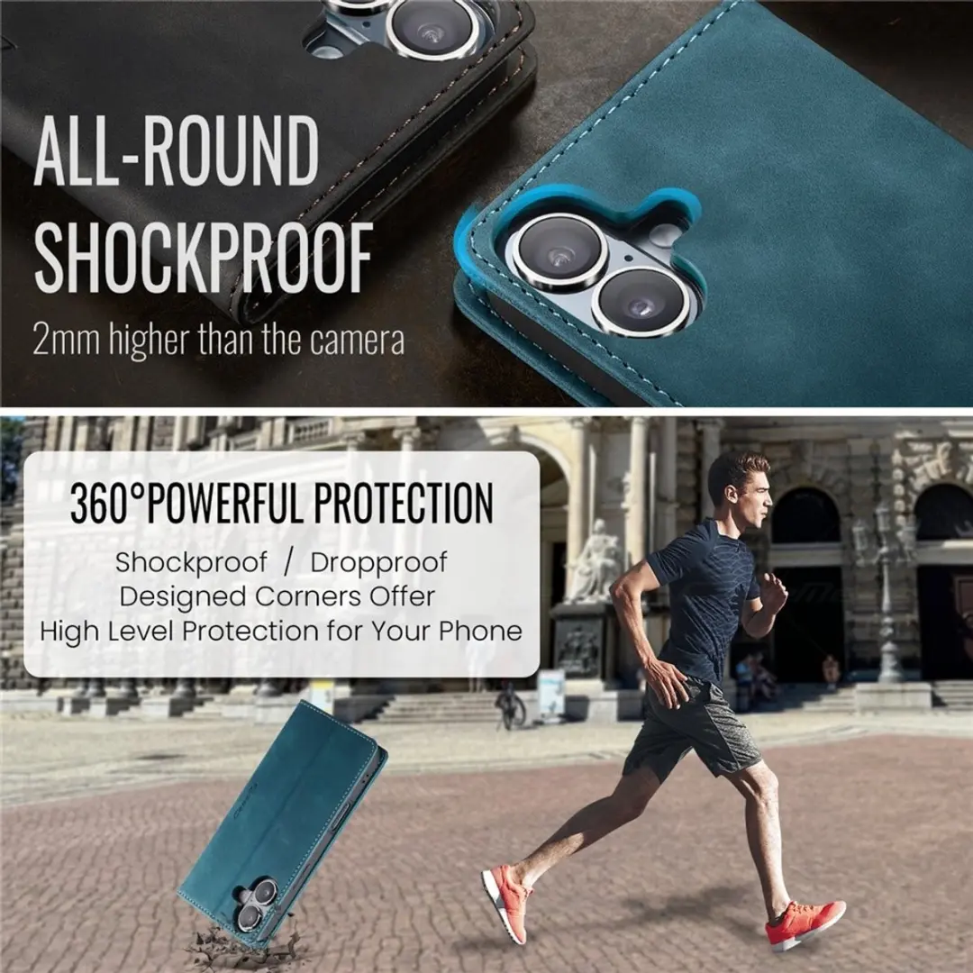 Caseme 013 Book Case iPhone 16 Hoesje - Blauw