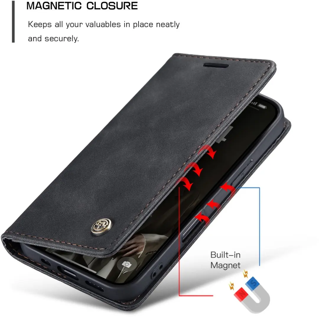 Caseme 013 Book Case iPhone 17 Hoesje - 2 Stuks - Zwart