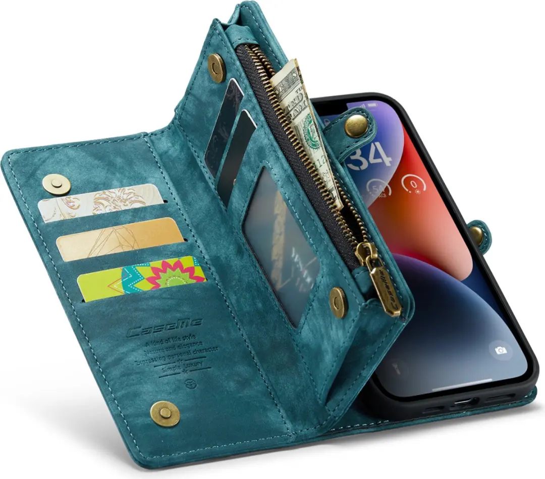 Caseme Vintage Portemonneehoes iPhone 15 Plus - Blauw CSM-39263