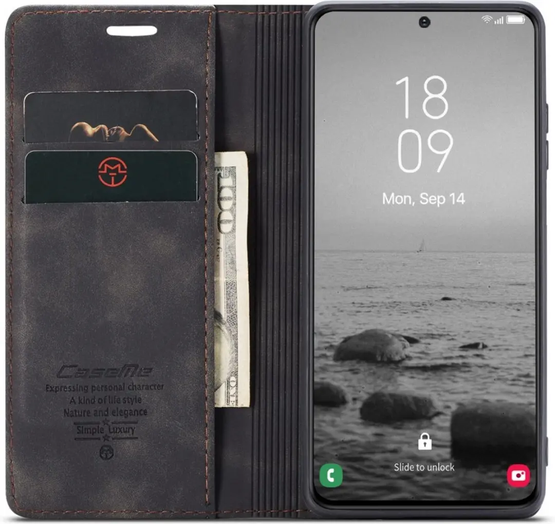 Caseme Bookcase Samsung Galaxy S23 Plus - 2 Stuks - Zwart