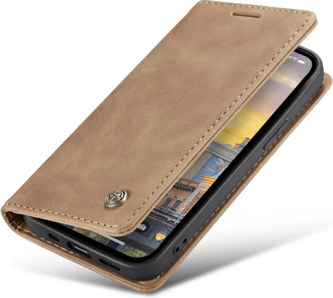 Caseme Retro Wallet Case iPhone 15 Pro - Bruin