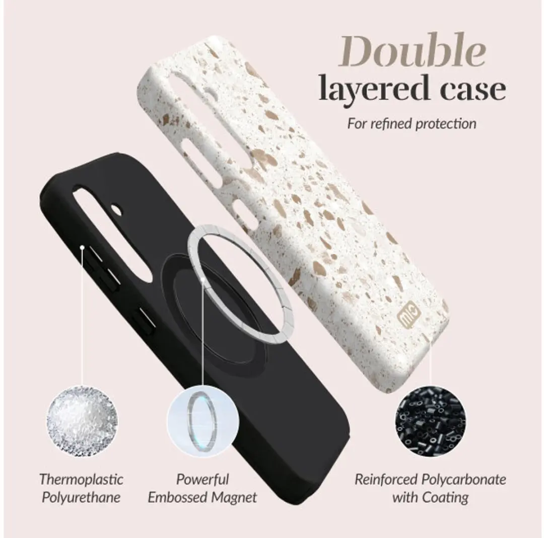 Mobilize Mio MIOSTS25FE5G Hoesje Samsung Galaxy S25 FE - Wit/Goud