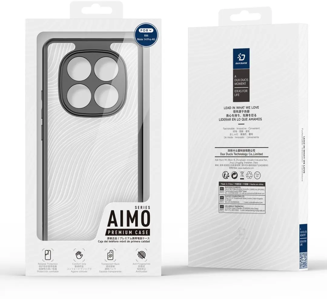 Dux Ducis Aimo Back Cover Case - Xiaomi Redmi Note 14 Pro - Zwart - afbeelding 6 van 6