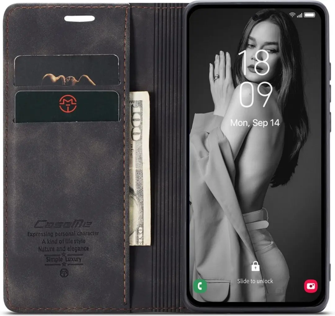 Caseme 013 Book Case Hoesje Samsung Galaxy A35 - Zwart