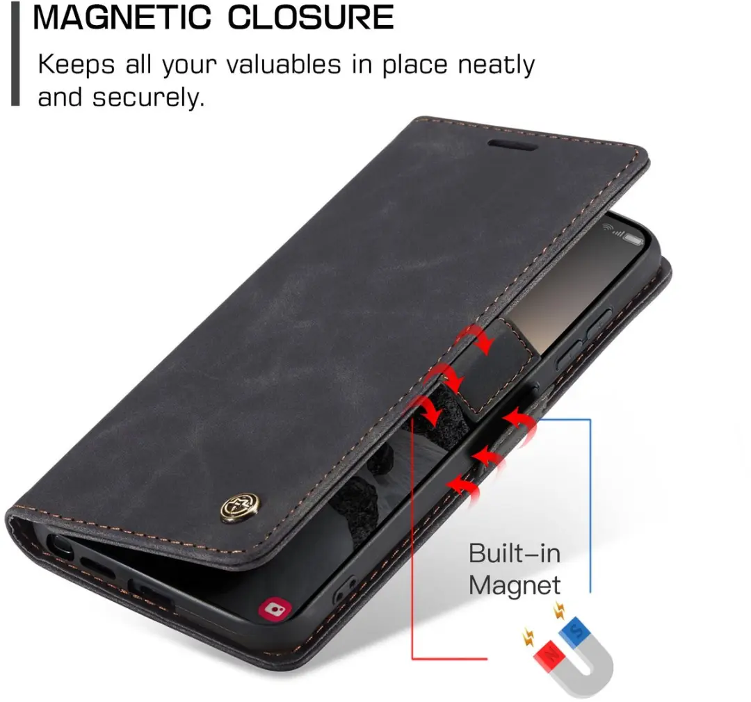 Caseme 013 Book Case Hoesje Samsung Galaxy S26 Ultra - Zwart
