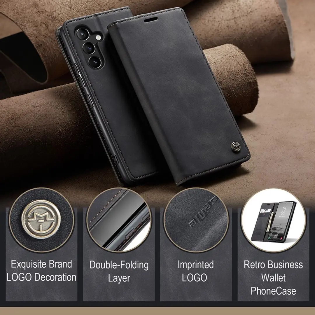 Caseme 013 Book Case Hoesje Samsung Galaxy A54 - Zwart