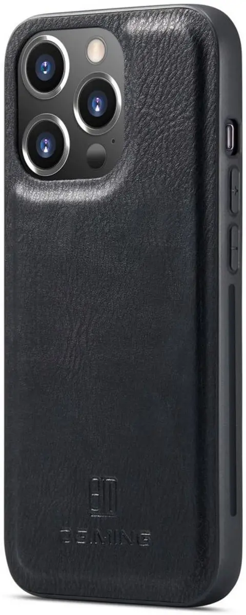 DG.MING iPhone 14 Pro Hoesje 2-in-1 Book Case - 3 Pasjes - Zwart