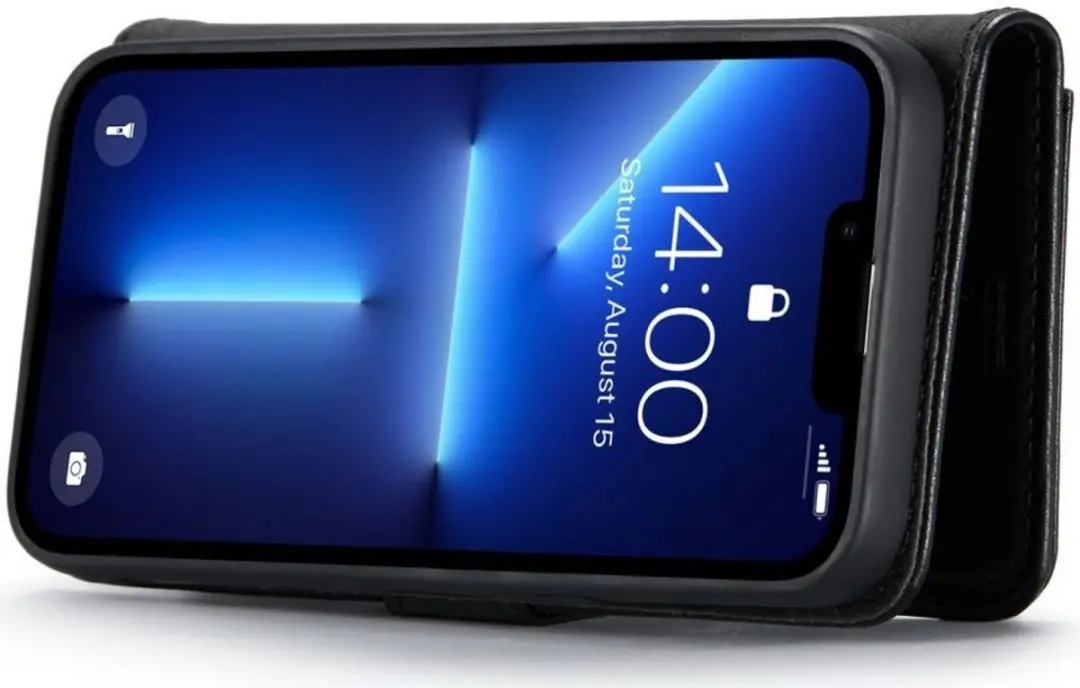 DG.MING iPhone 14 Pro Hoesje 2-in-1 Book Case - 3 Pasjes - Zwart - afbeelding 6 van 6