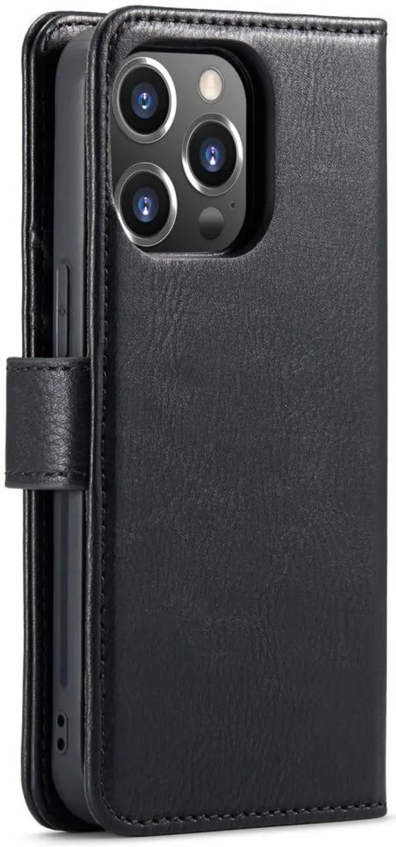 DG.MING iPhone 14 Pro Hoesje 2-in-1 Book Case - 3 Pasjes - Zwart