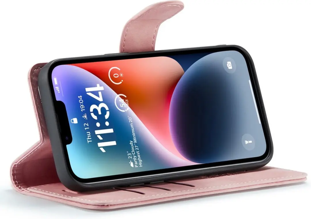 Caseme iPhone 11/XR Bookcase Hoesje - Roze - 4 Pasjes