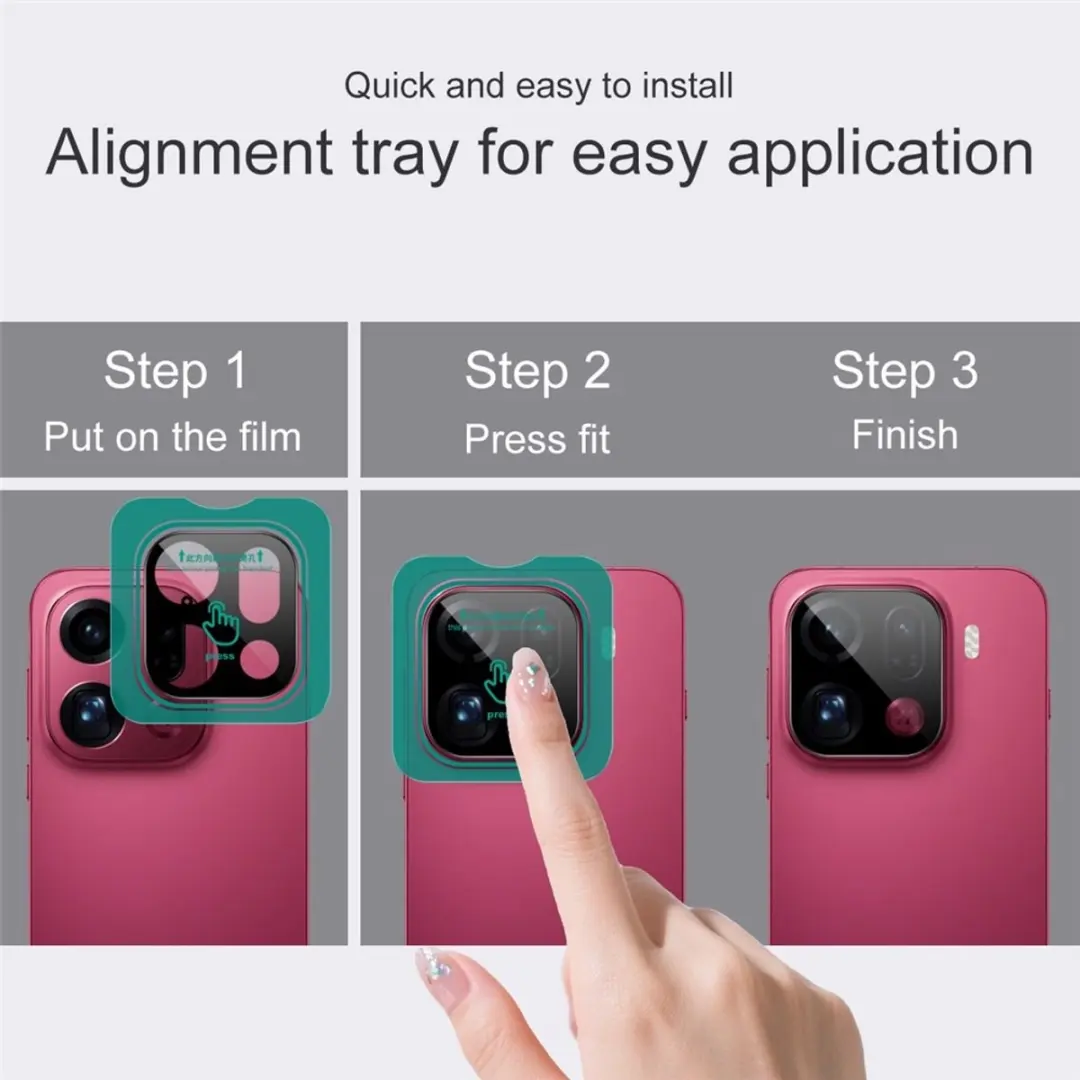 Imak 9H Tempered Glass Camera Lens Protector - OPPO Find X9 Pro - Zwart