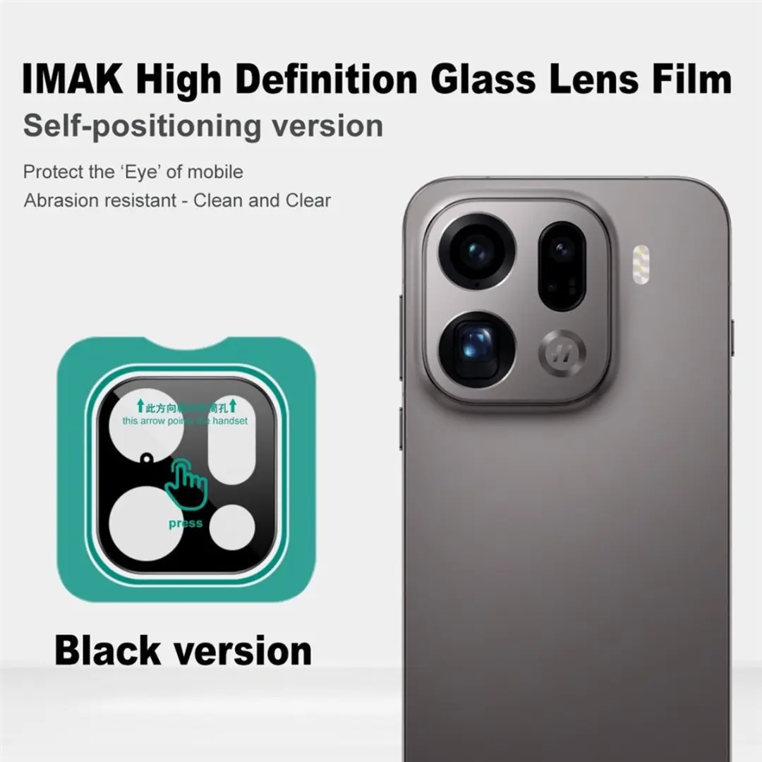 Imak 9H Tempered Glass Camera Lens Protector - OPPO Find X9 Pro - Zwart